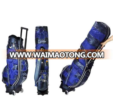 Factory wholesale OEM fashionable waterproof golf travel bag with wheels