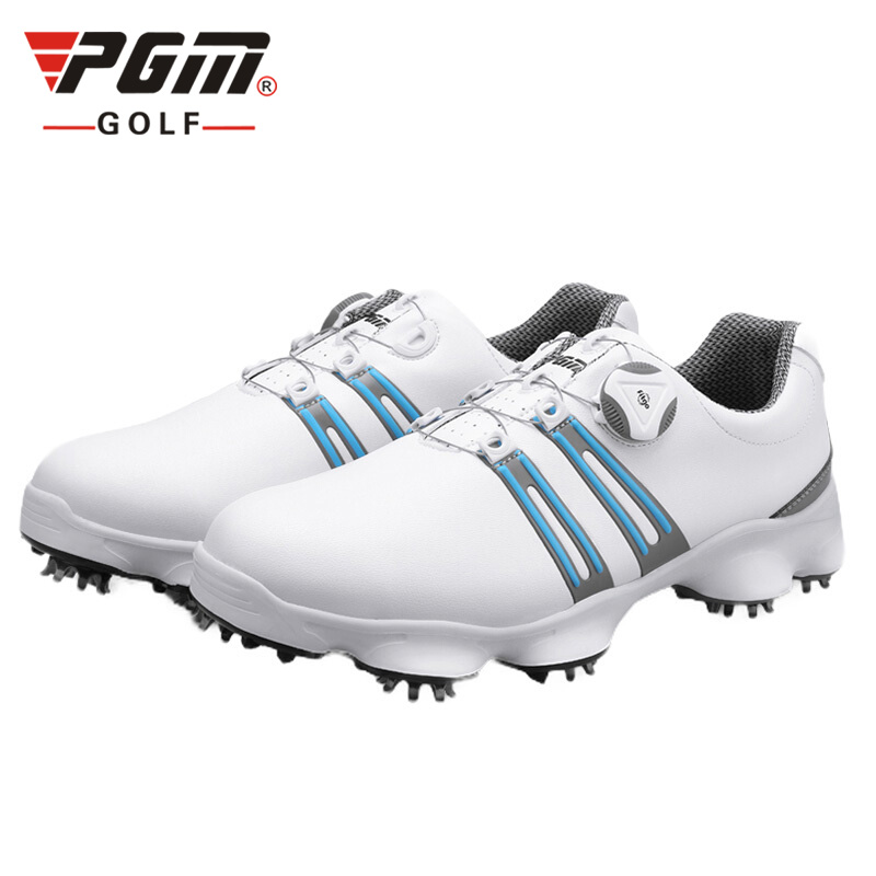 Golf spike shoes for men  with rotating automatic shoe buckle